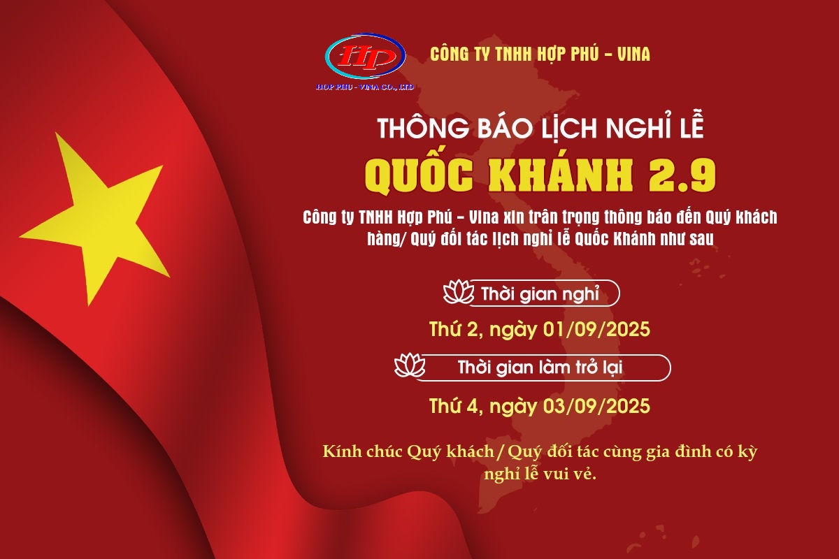 THÔNG BÁO LỊCH NGHỈ LỄ QUỐC KHÁNH