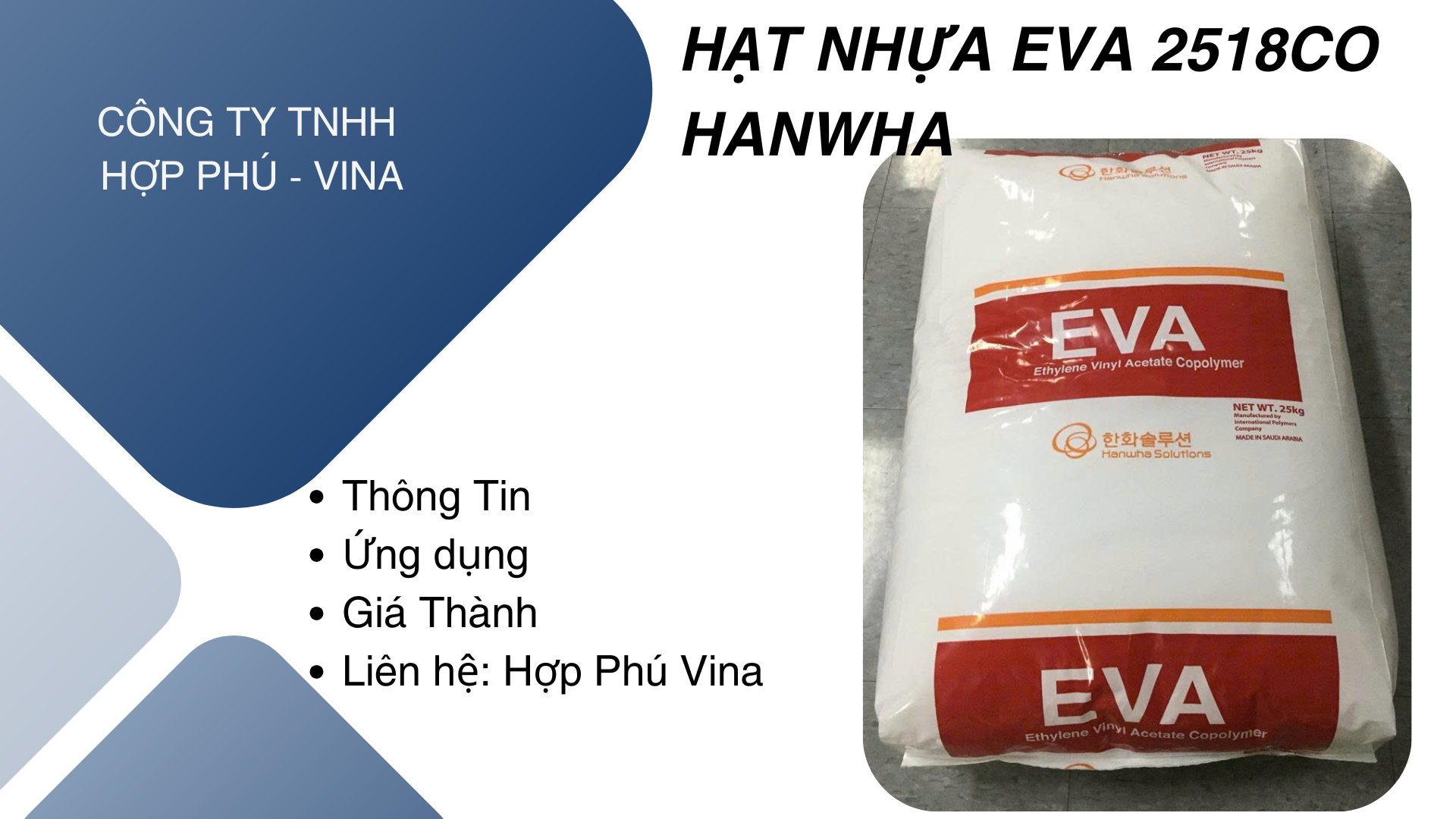 HẠT NHỰA EVA 2518 CO HANWHA
